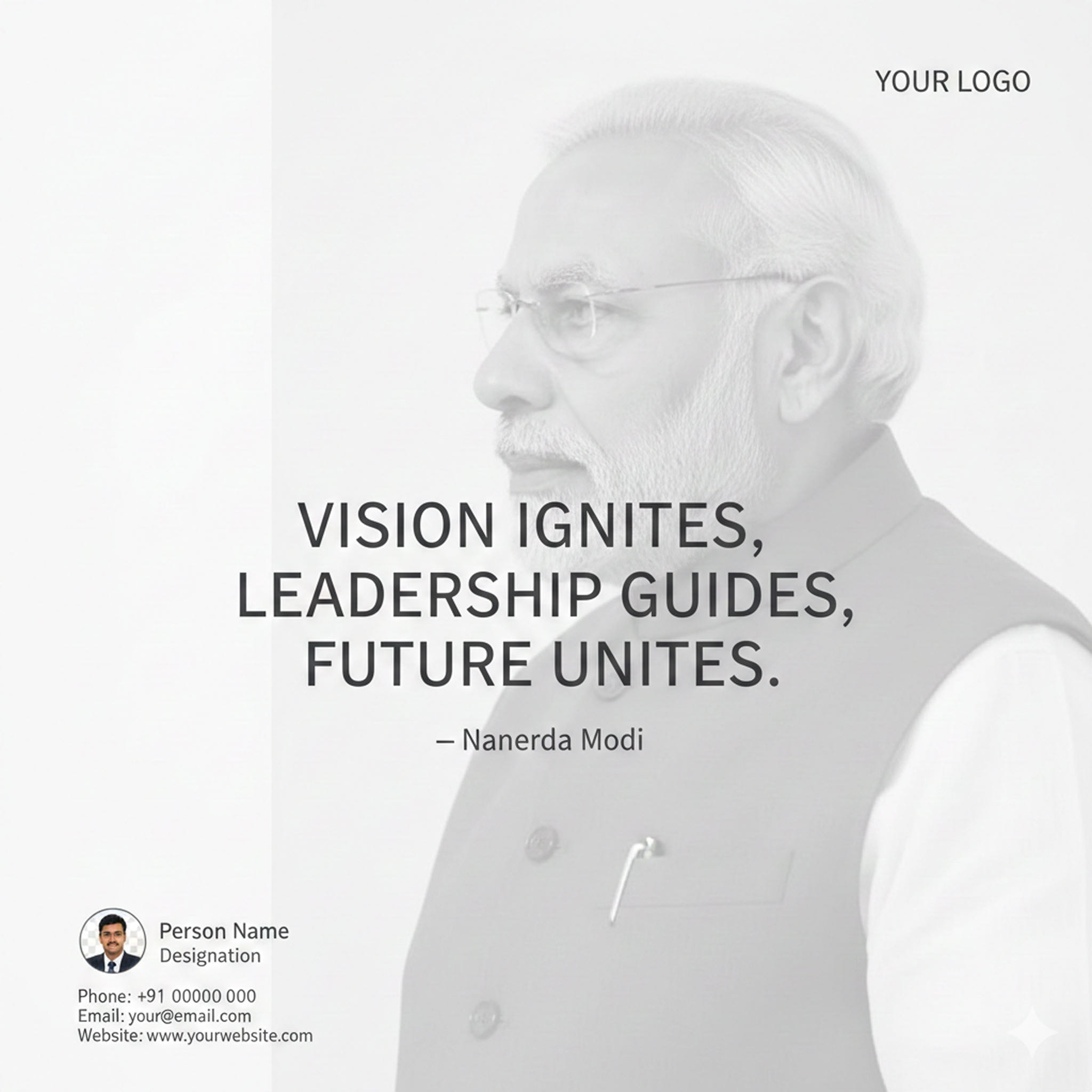 Business Quote Template featuring Narendra Modi
